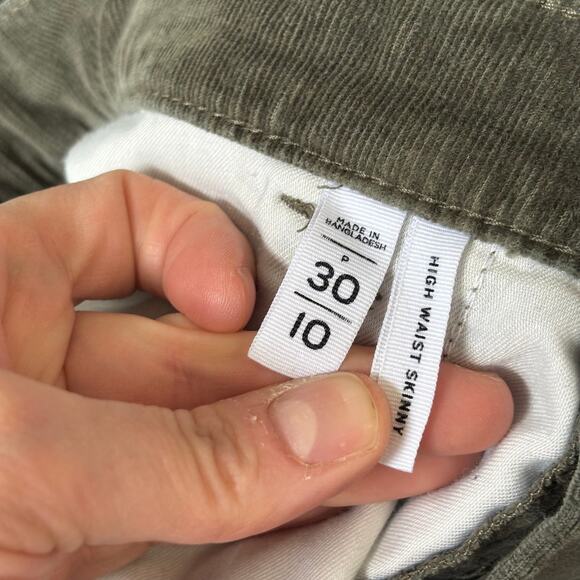 LOFT Corduroy Pants 10 Cotton. Modal Stretch Ankle Army Olive Academia Career - Picture 9 of 10